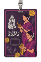 Ganesh Mandal ID Card Design Templates SVG (85x130mm) – Editable for CorelDRAW, Photoshop, Illustrator