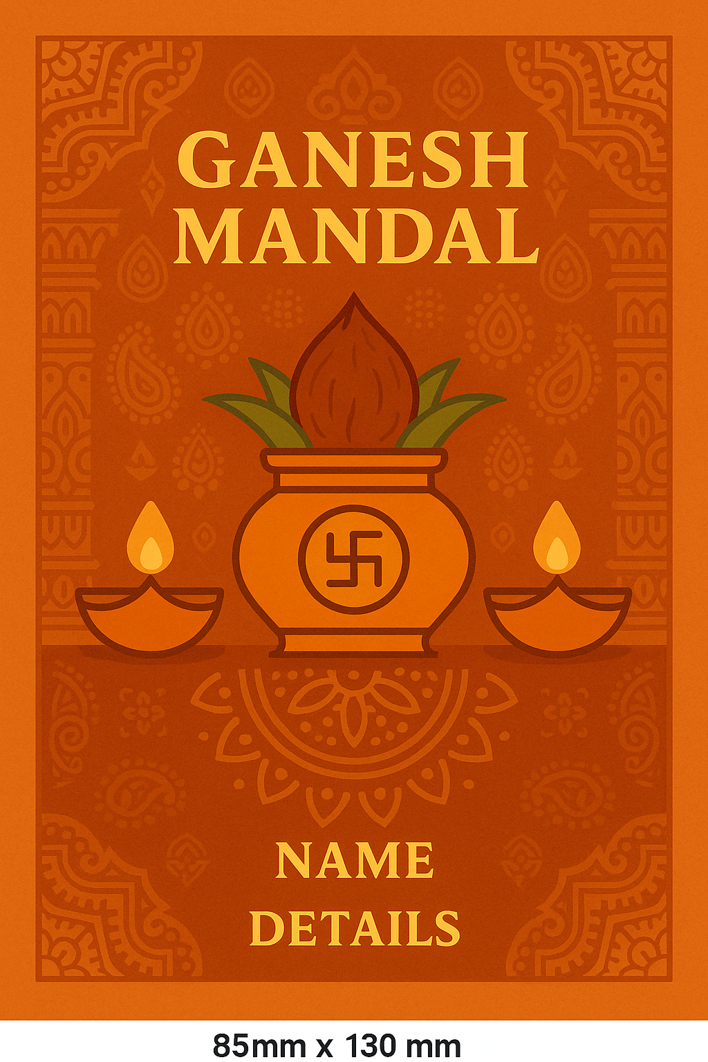 Ganesh Mandal ID Card Design Templates SVG (85x130mm) – Editable for CorelDRAW, Photoshop, Illustrator