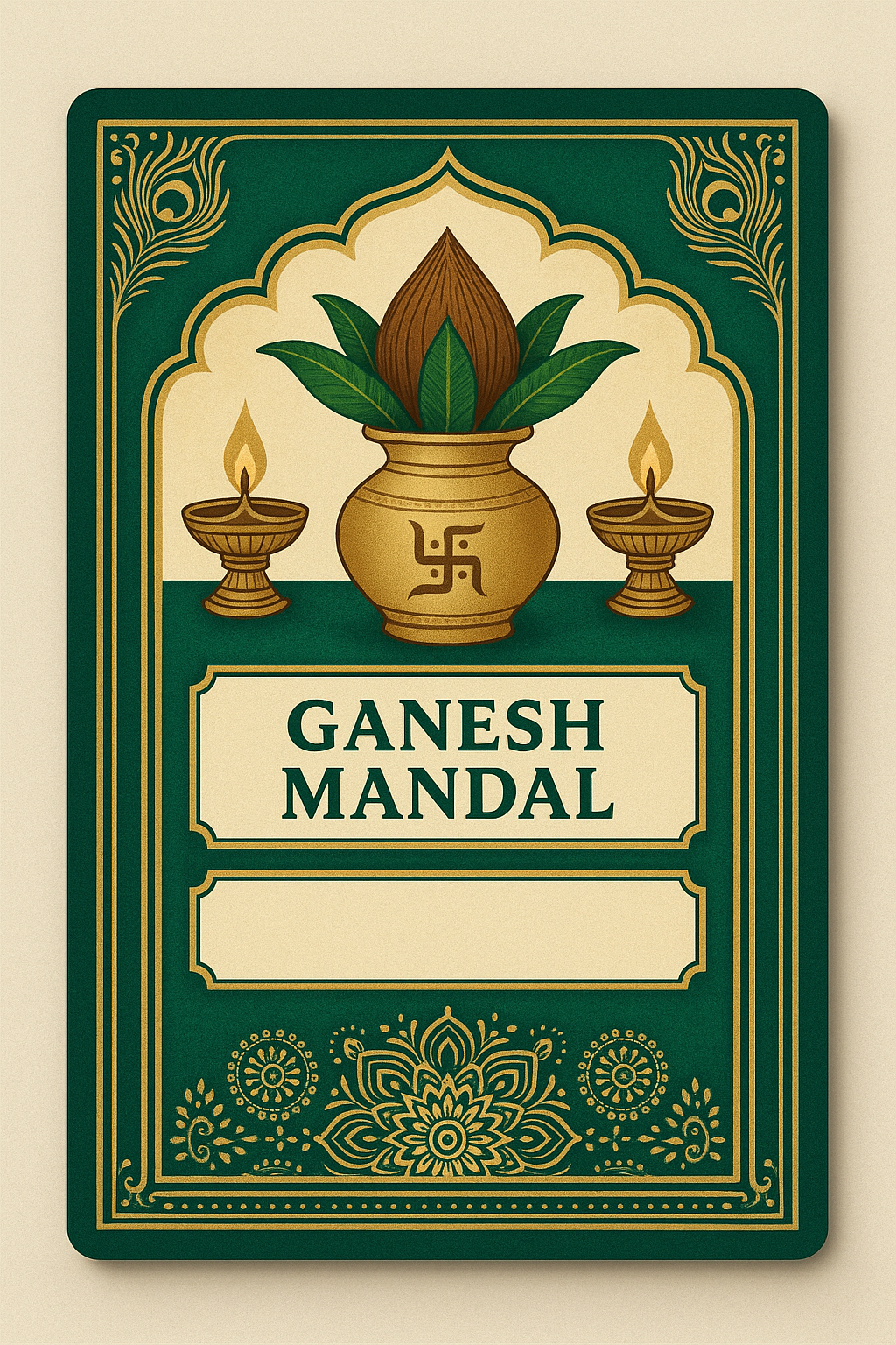 Ganesh Mandal ID Card Design Templates SVG (85x130mm) – Editable for CorelDRAW, Photoshop, Illustrator