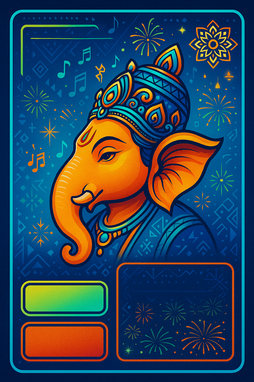 Ganesh Mandal ID Card Design Templates SVG (85x130mm) – Editable for CorelDRAW, Photoshop, Illustrator