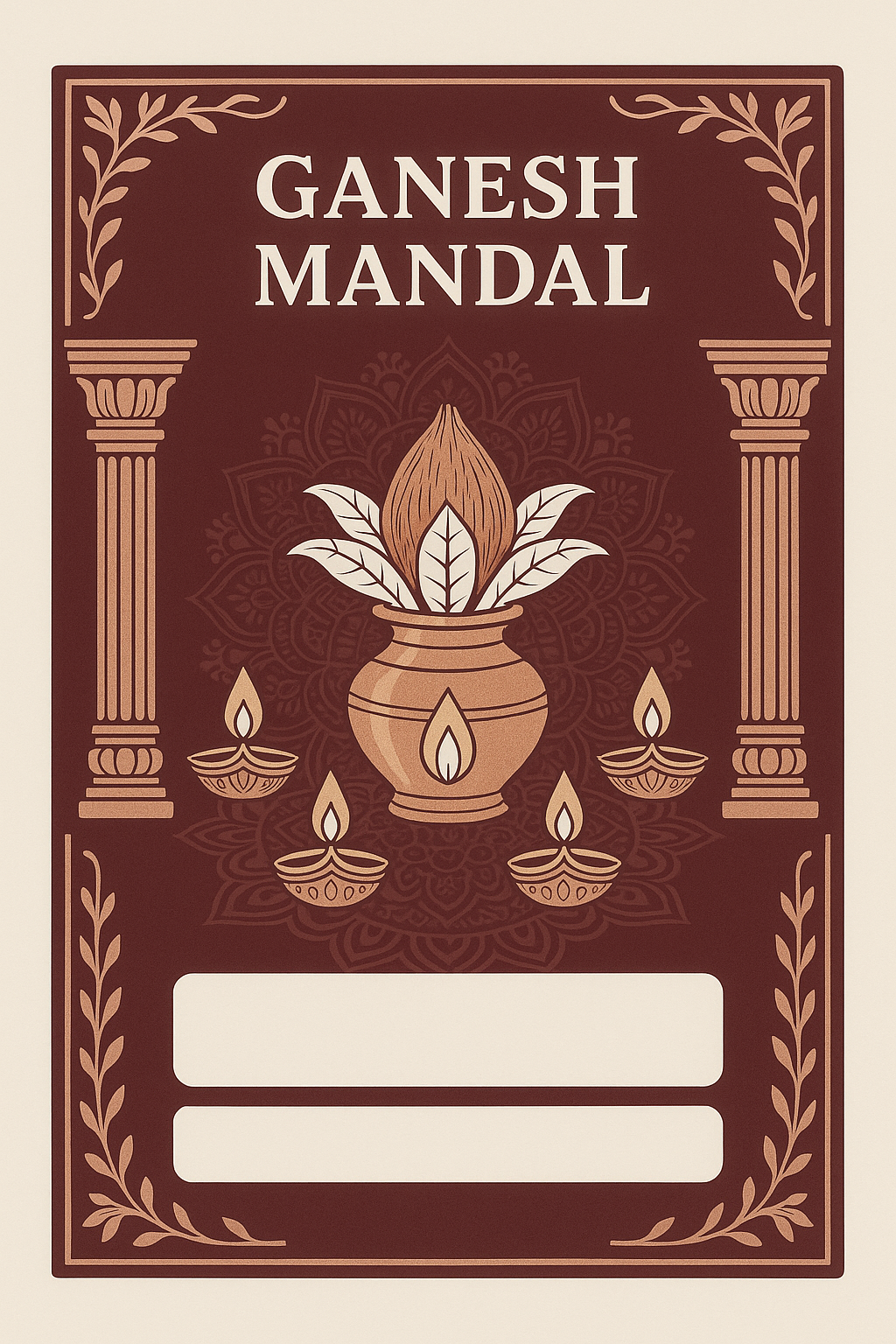 Ganesh Mandal ID Card Design Templates SVG (85x130mm) – Editable for CorelDRAW, Photoshop, Illustrator