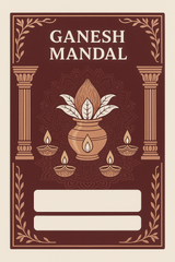 Ganesh Mandal ID Card Design Templates SVG (85x130mm) – Editable for CorelDRAW, Photoshop, Illustrator