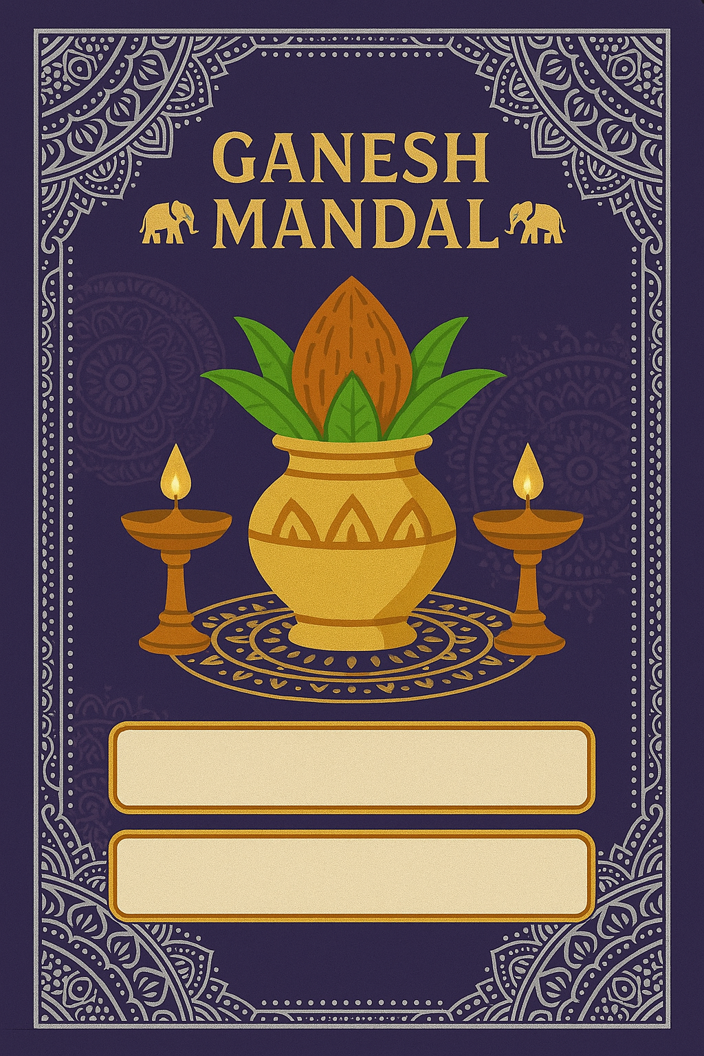 Ganesh Mandal ID Card Design Templates SVG (85x130mm) – Editable for CorelDRAW, Photoshop, Illustrator