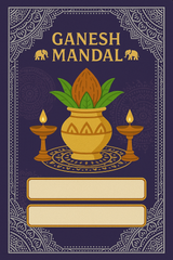 Ganesh Mandal ID Card Design Templates SVG (85x130mm) – Editable for CorelDRAW, Photoshop, Illustrator