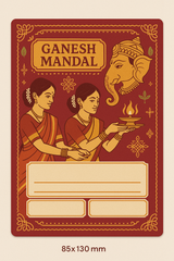 Ganesh Mandal ID Card Design Templates SVG (85x130mm) – Editable for CorelDRAW, Photoshop, Illustrator