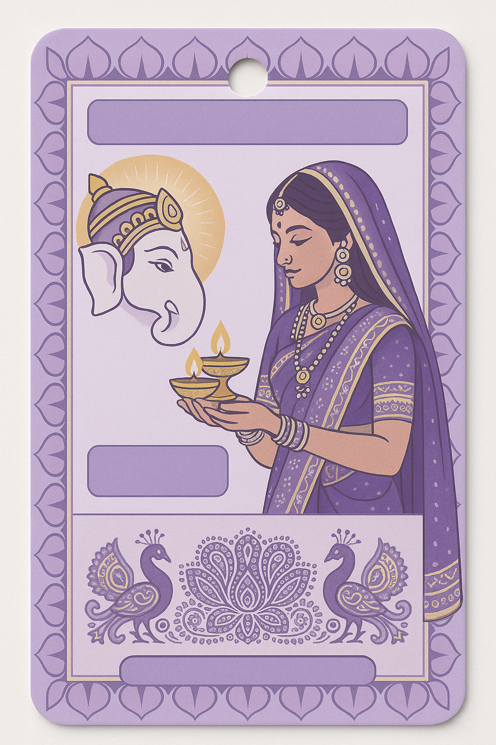 Ganesh Mandal ID Card Design Templates SVG (85x130mm) – Editable for CorelDRAW, Photoshop, Illustrator