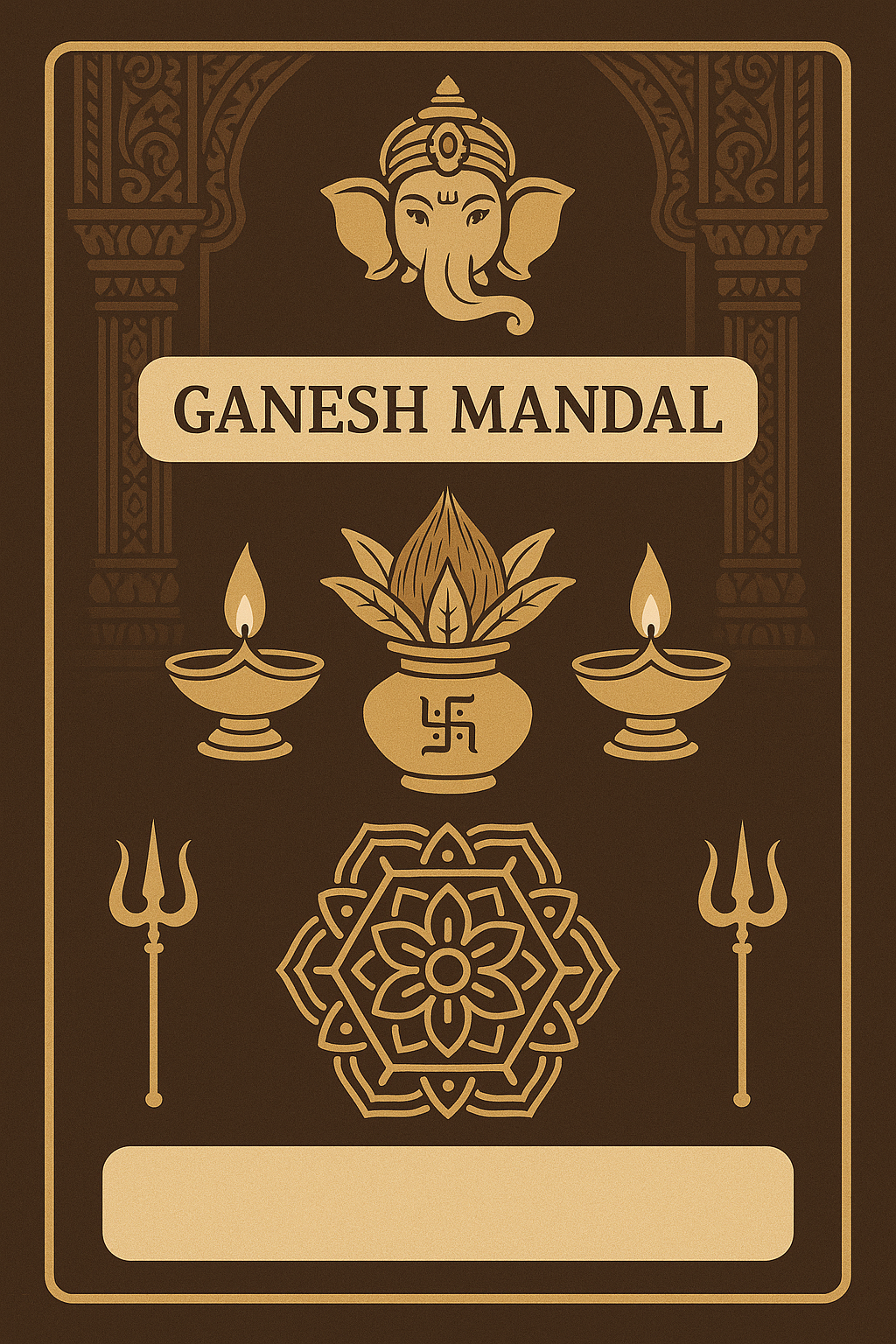 Ganesh Mandal ID Card Design Templates SVG (85x130mm) – Editable for CorelDRAW, Photoshop, Illustrator