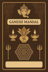 Ganesh Mandal ID Card Design Templates SVG (85x130mm) – Editable for CorelDRAW, Photoshop, Illustrator