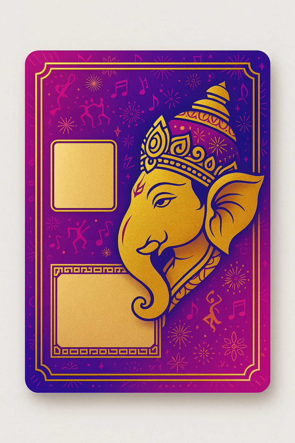Ganesh Mandal ID Card Design Templates SVG (85x130mm) – Editable for CorelDRAW, Photoshop, Illustrator