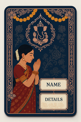 Ganesh Mandal ID Card Design Templates SVG (85x130mm) – Editable for CorelDRAW, Photoshop, Illustrator