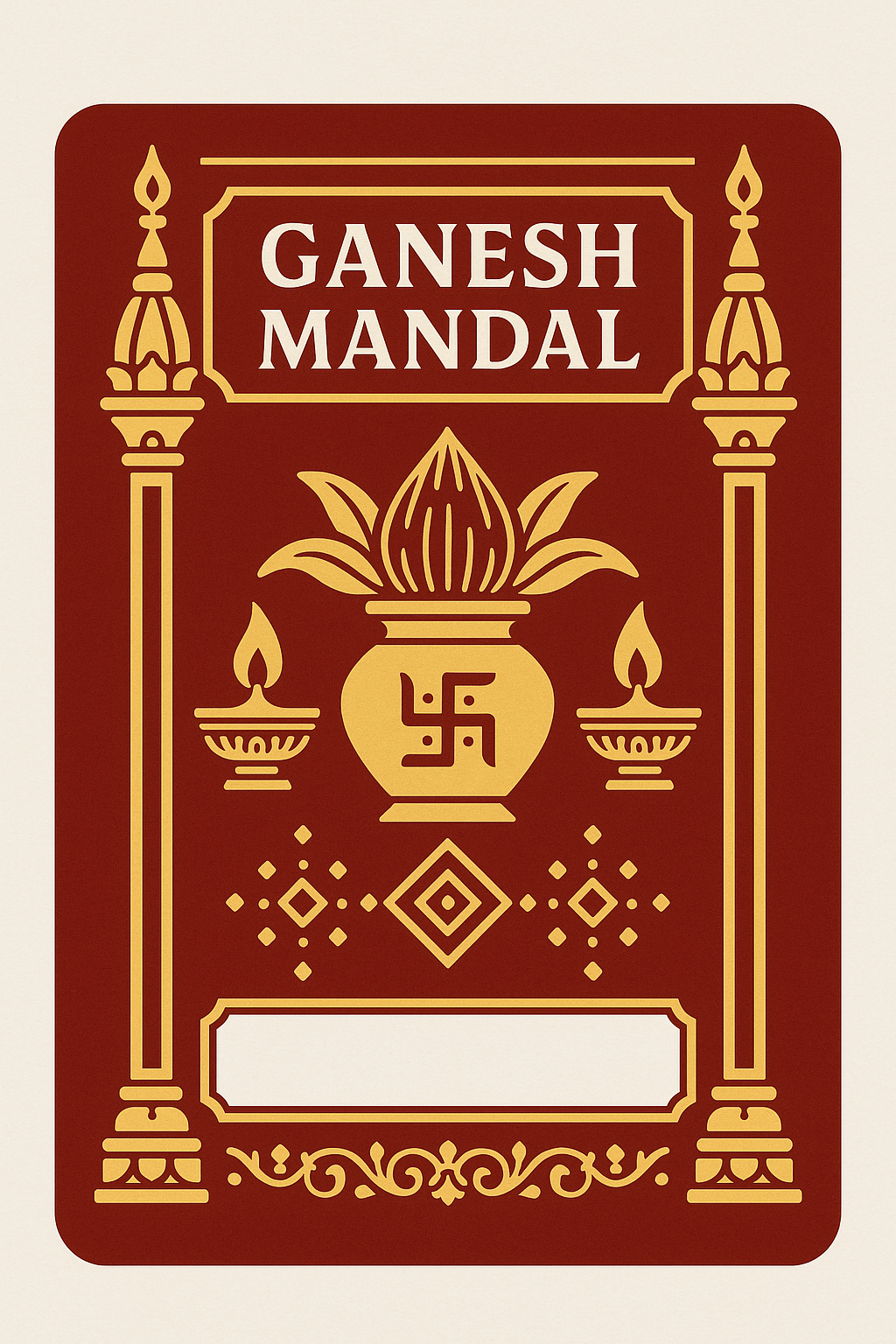 Ganesh Mandal ID Card Design Templates SVG (85x130mm) – Editable for CorelDRAW, Photoshop, Illustrator