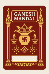 Ganesh Mandal ID Card Design Templates SVG (85x130mm) – Editable for CorelDRAW, Photoshop, Illustrator