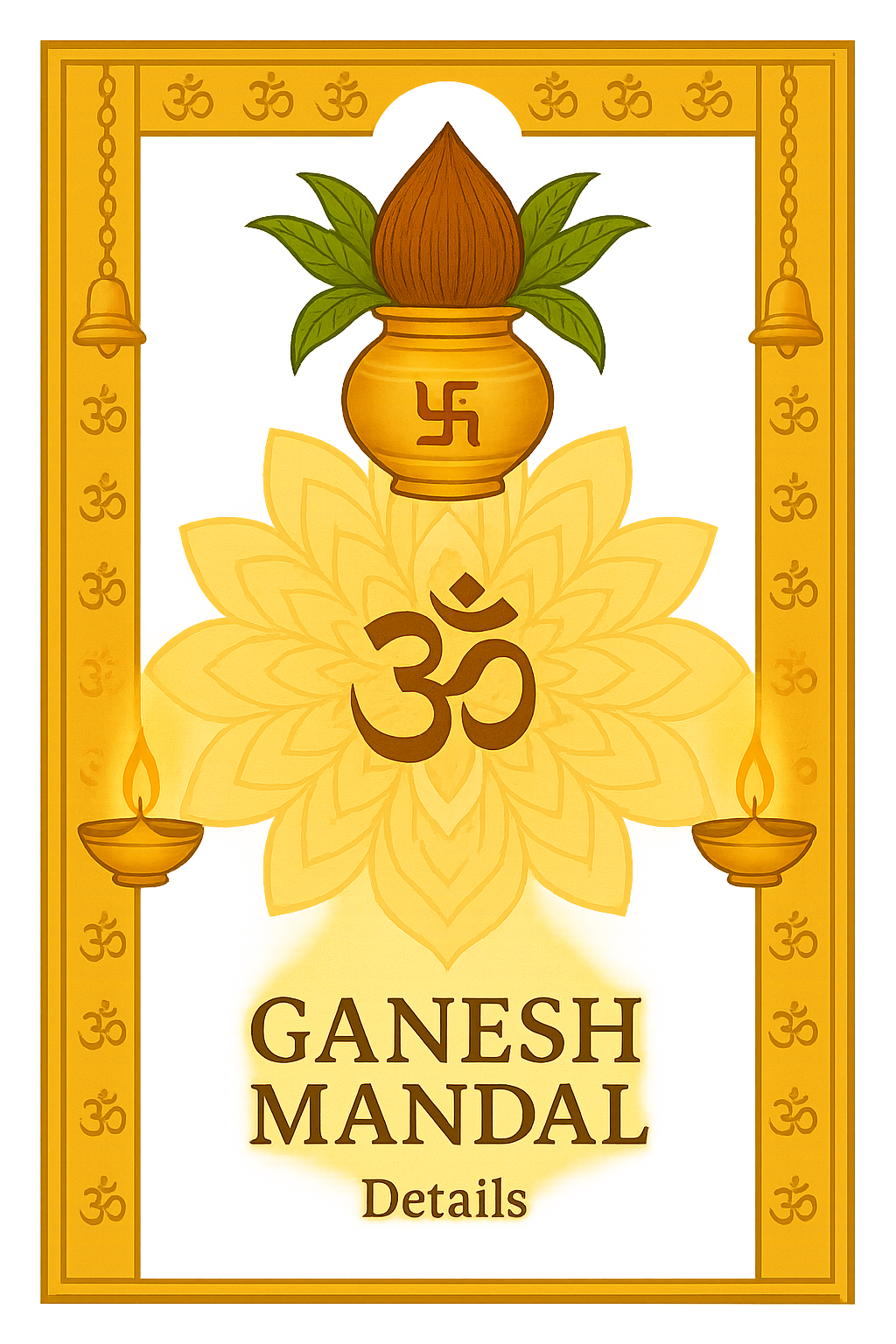 Ganesh Mandal ID Card Design Templates SVG (85x130mm) – Editable for CorelDRAW, Photoshop, Illustrator