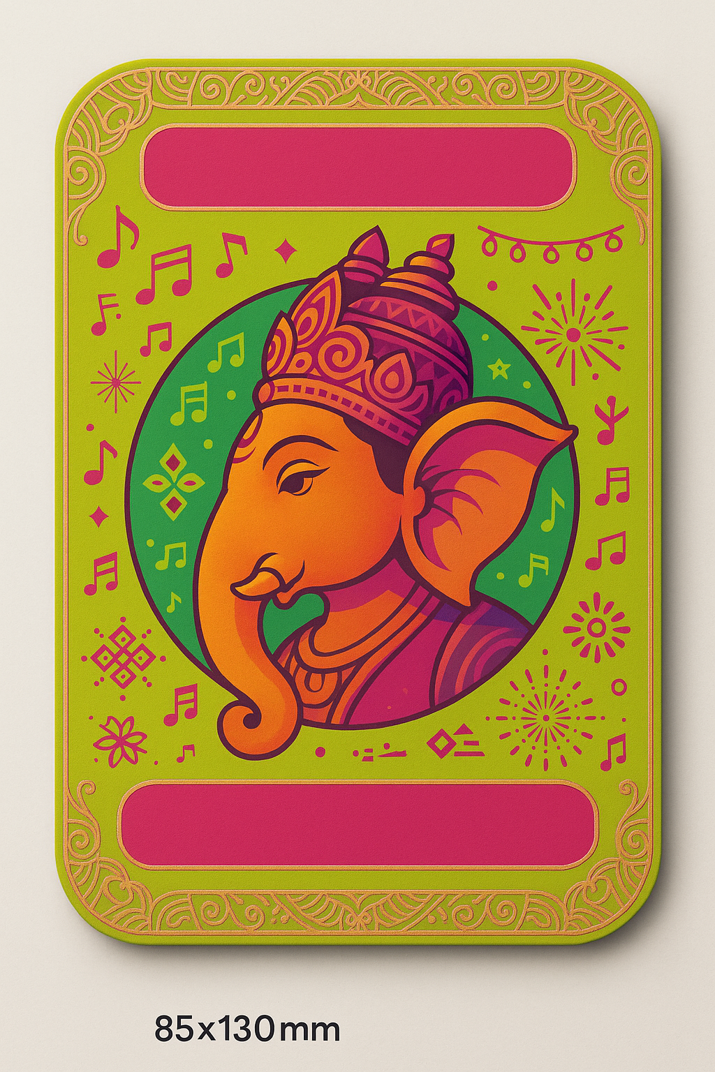 Ganesh Mandal ID Card Design Templates SVG (85x130mm) – Editable for CorelDRAW, Photoshop, Illustrator