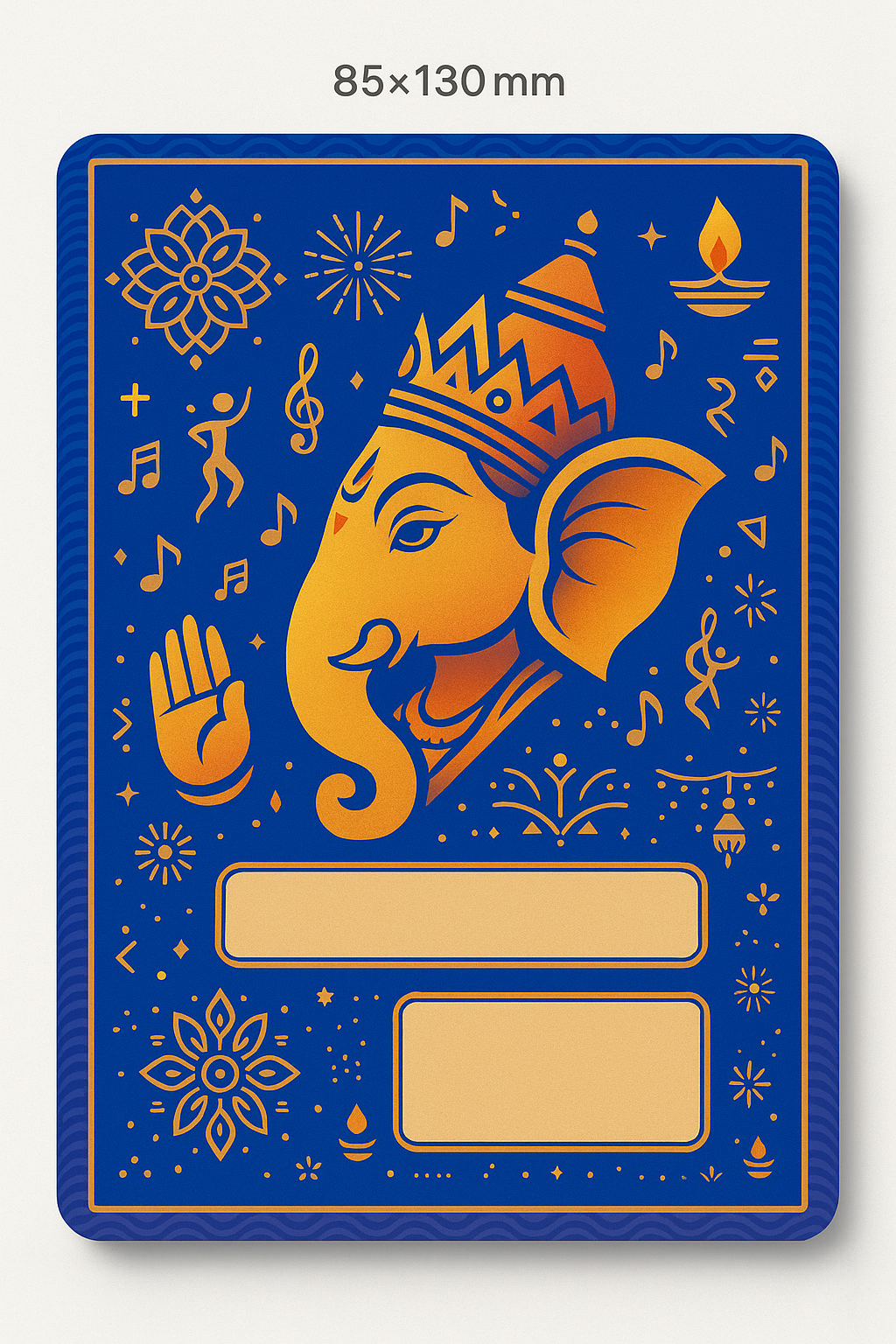 Ganesh Mandal ID Card Design Templates SVG (85x130mm) – Editable for CorelDRAW, Photoshop, Illustrator