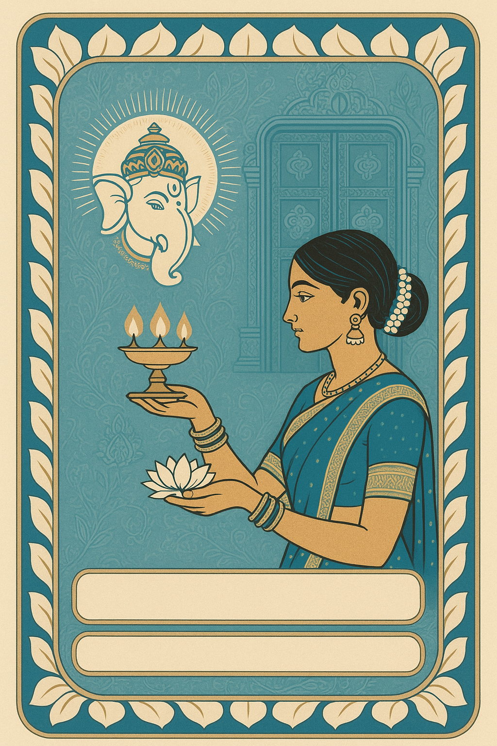 Ganesh Mandal ID Card Design Templates SVG (85x130mm) – Editable for CorelDRAW, Photoshop, Illustrator