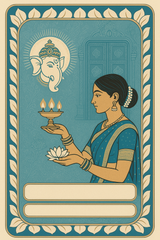 Ganesh Mandal ID Card Design Templates SVG (85x130mm) – Editable for CorelDRAW, Photoshop, Illustrator