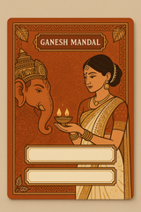 Ganesh Mandal ID Card Design Templates SVG (85x130mm) – Editable for CorelDRAW, Photoshop, Illustrator