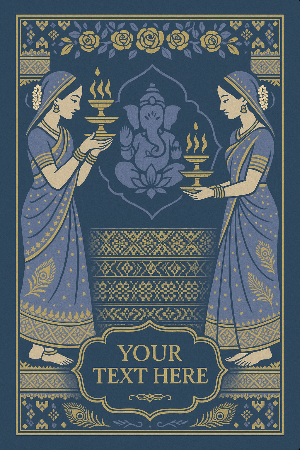 Ganesh Mandal ID Card Design Templates SVG (85x130mm) – Editable for CorelDRAW, Photoshop, Illustrator