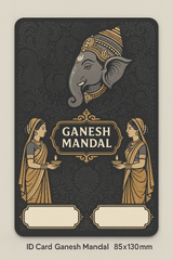 Ganesh Mandal ID Card Design Templates SVG (85x130mm) – Editable for CorelDRAW, Photoshop, Illustrator