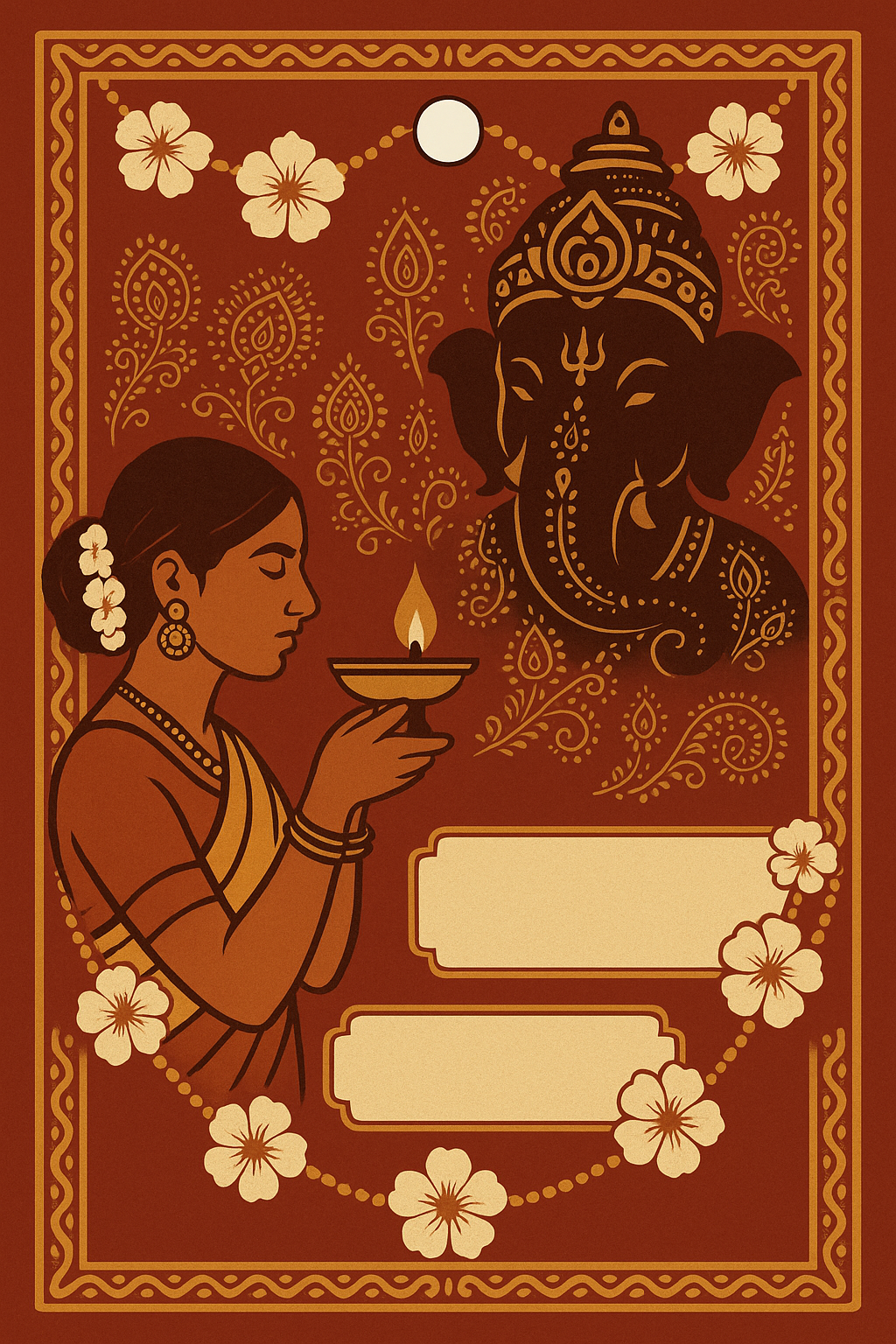 Ganesh Mandal ID Card Design Templates SVG (85x130mm) – Editable for CorelDRAW, Photoshop, Illustrator