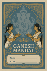 Ganesh Mandal ID Card Design Templates SVG (85x130mm) – Editable for CorelDRAW, Photoshop, Illustrator
