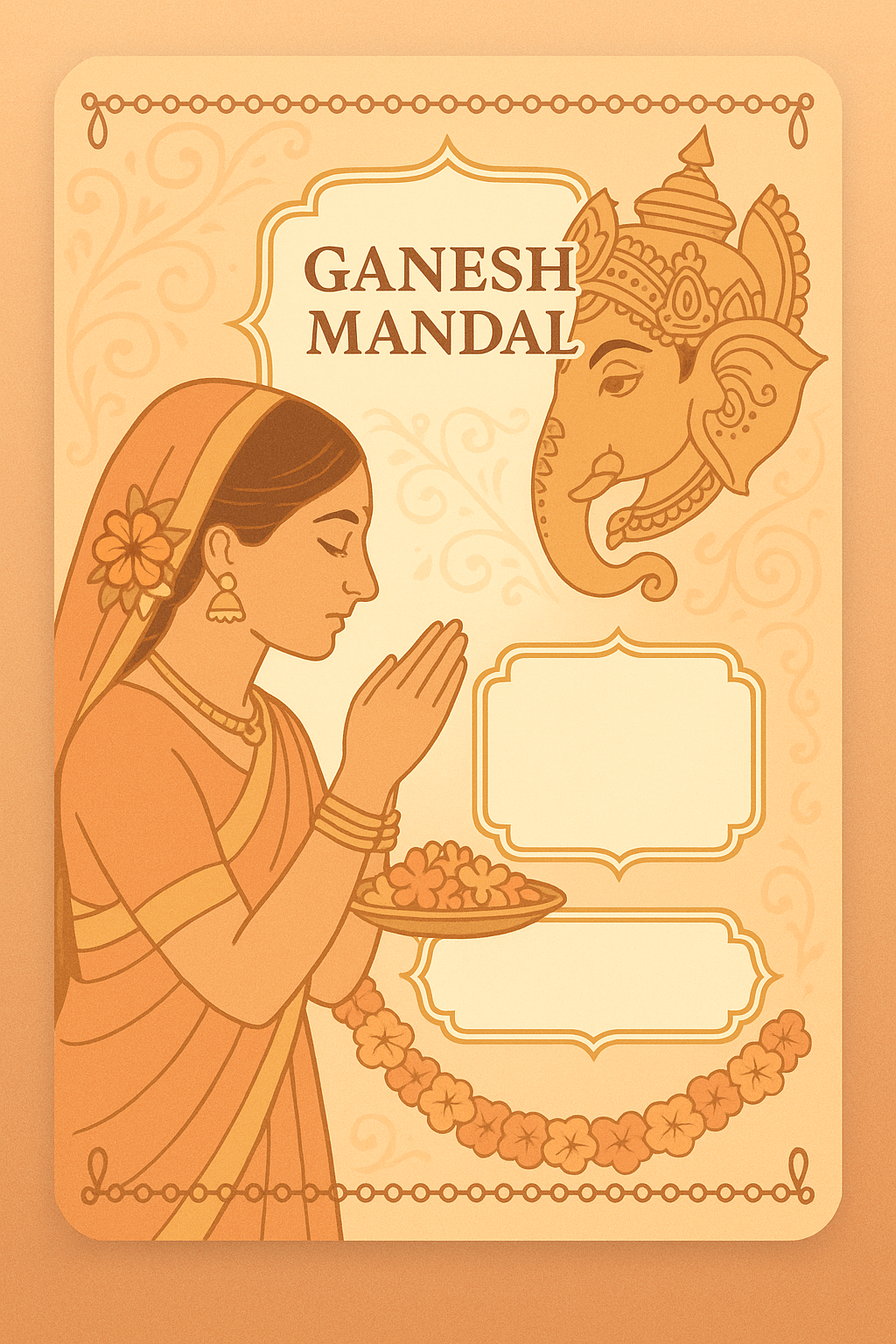 Ganesh Mandal ID Card Design Templates SVG (85x130mm) – Editable for CorelDRAW, Photoshop, Illustrator