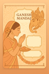 Ganesh Mandal ID Card Design Templates SVG (85x130mm) – Editable for CorelDRAW, Photoshop, Illustrator