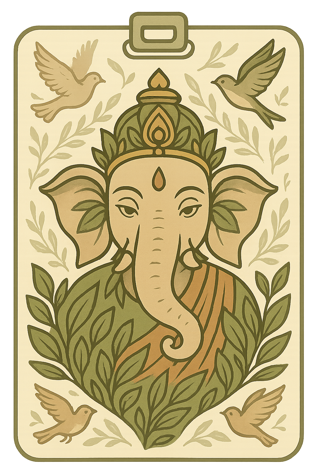 Ganesh Mandal ID Card Design Templates SVG (85x130mm) – Editable for CorelDRAW, Photoshop, Illustrator