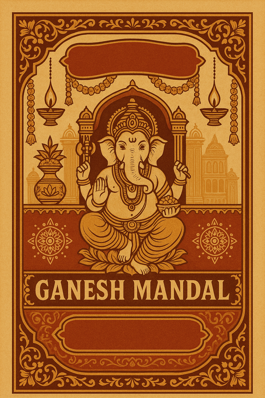 Ganesh Mandal ID Card Design Templates SVG (85x130mm) – Editable for CorelDRAW, Photoshop, Illustrator