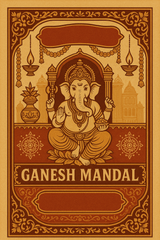 Ganesh Mandal ID Card Design Templates SVG (85x130mm) – Editable for CorelDRAW, Photoshop, Illustrator