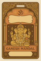 Ganesh Mandal ID Card Design Templates SVG (85x130mm) – Editable for CorelDRAW, Photoshop, Illustrator
