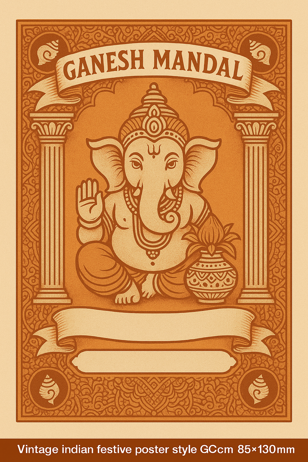 Ganesh Mandal ID Card Design Templates SVG (85x130mm) – Editable for CorelDRAW, Photoshop, Illustrator