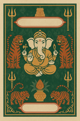Ganesh Mandal ID Card Design Templates SVG (85x130mm) – Editable for CorelDRAW, Photoshop, Illustrator