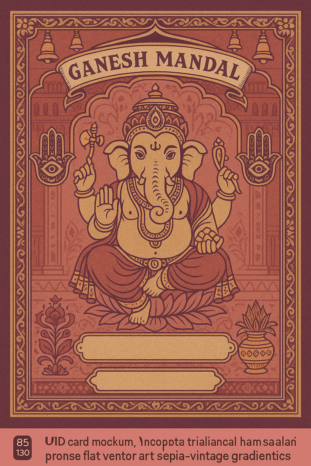 Ganesh Mandal ID Card Design Templates SVG (85x130mm) – Editable for CorelDRAW, Photoshop, Illustrator