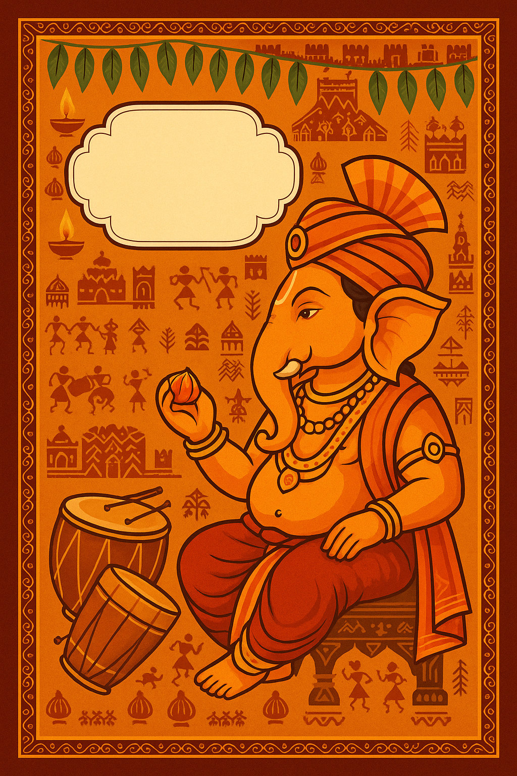 Ganesh Mandal ID Card Design Templates SVG (85x130mm) – Editable for CorelDRAW, Photoshop, Illustrator