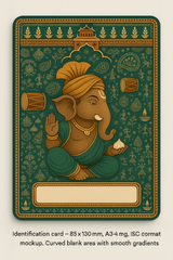 Ganesh Mandal ID Card Design Templates SVG (85x130mm) – Editable for CorelDRAW, Photoshop, Illustrator