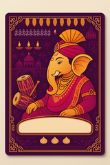 Ganesh Mandal ID Card Design Templates SVG (85x130mm) – Editable for CorelDRAW, Photoshop, Illustrator