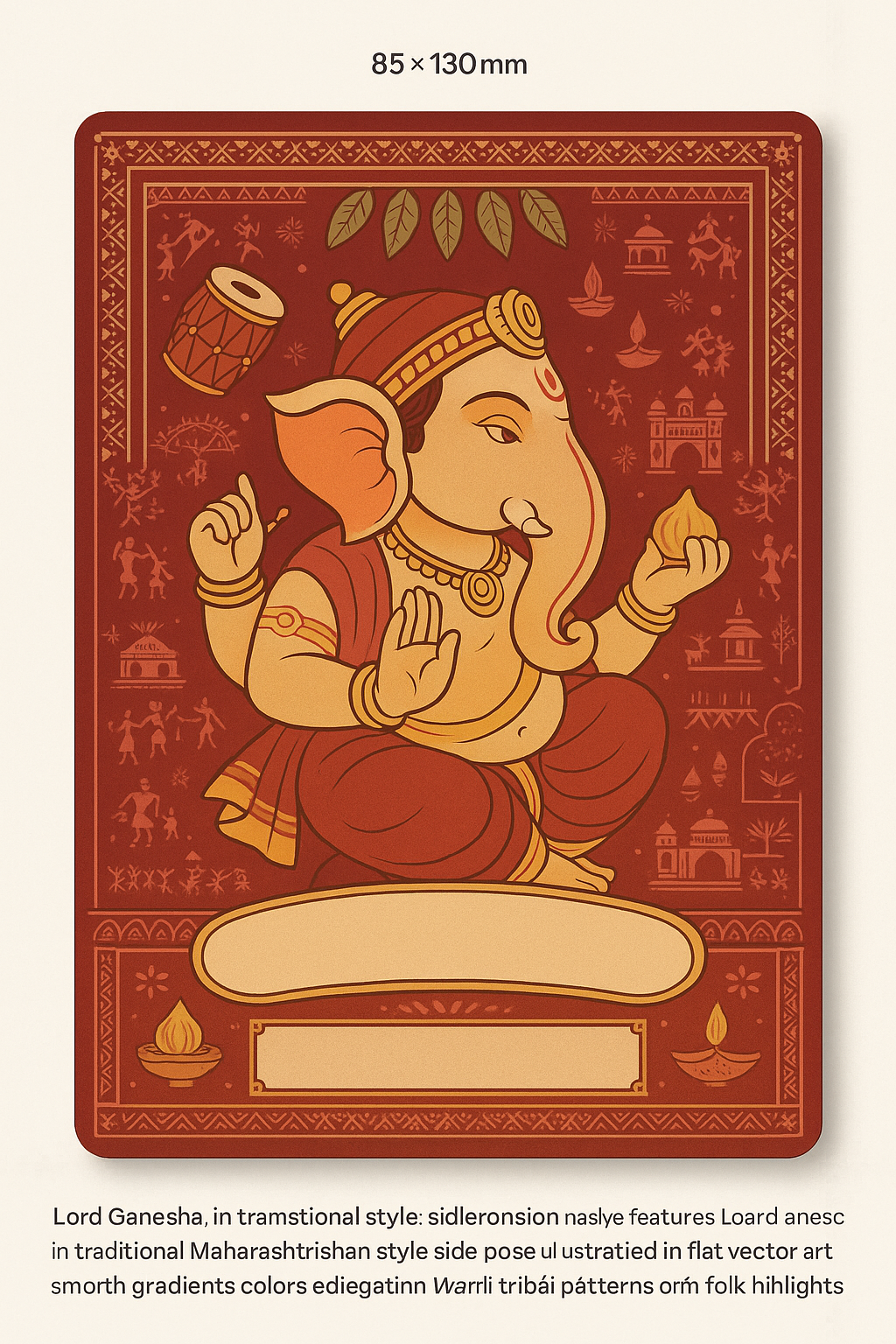 Ganesh Mandal ID Card Design Templates SVG (85x130mm) – Editable for CorelDRAW, Photoshop, Illustrator