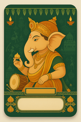 Ganesh Mandal ID Card Design Templates SVG (85x130mm) – Editable for CorelDRAW, Photoshop, Illustrator