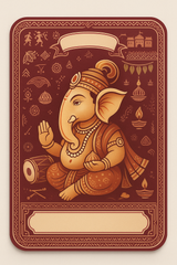 Ganesh Mandal ID Card Design Templates SVG (85x130mm) – Editable for CorelDRAW, Photoshop, Illustrator