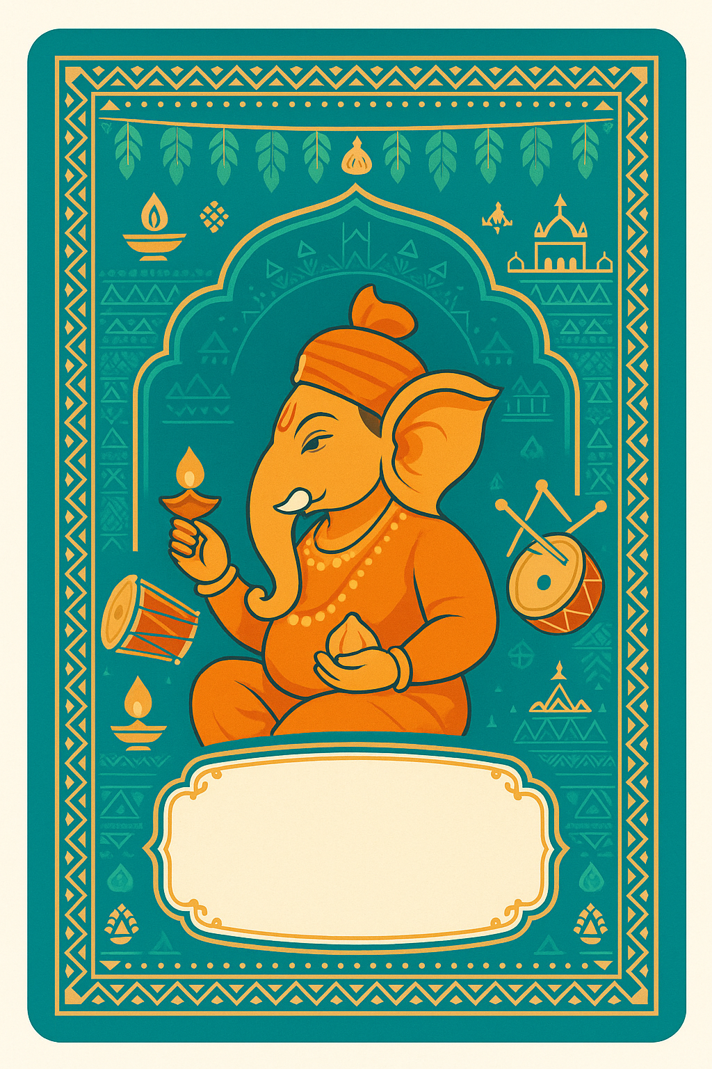 Ganesh Mandal ID Card Design Templates SVG (85x130mm) – Editable for CorelDRAW, Photoshop, Illustrator