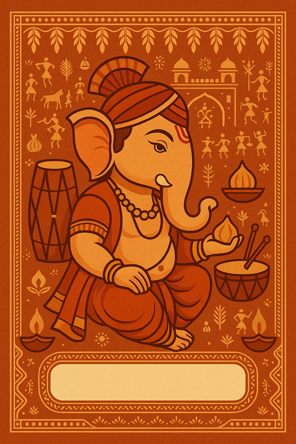 Ganesh Mandal ID Card Design Templates SVG (85x130mm) – Editable for CorelDRAW, Photoshop, Illustrator