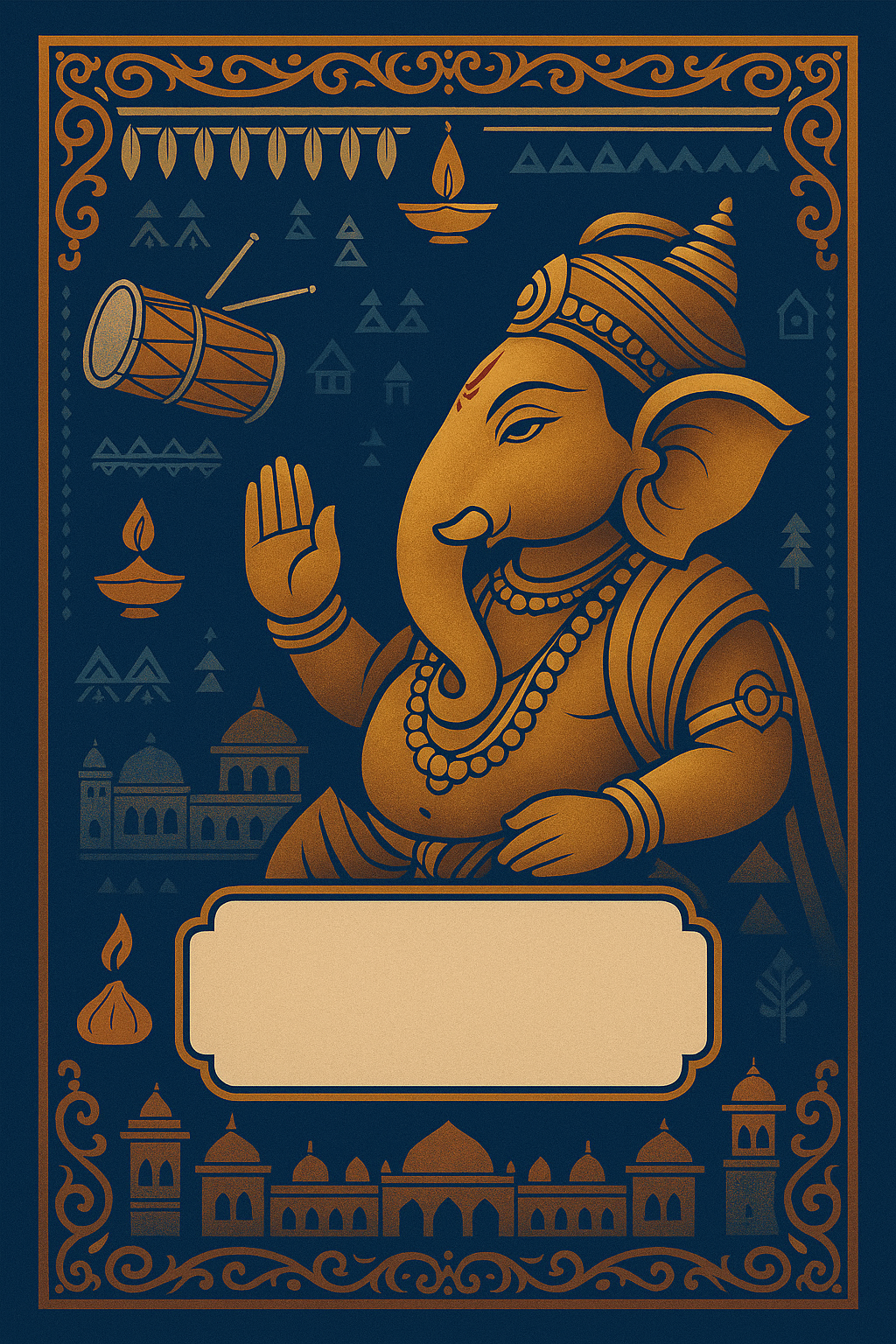 Ganesh Mandal ID Card Design Templates SVG (85x130mm) – Editable for CorelDRAW, Photoshop, Illustrator