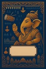 Ganesh Mandal ID Card Design Templates SVG (85x130mm) – Editable for CorelDRAW, Photoshop, Illustrator