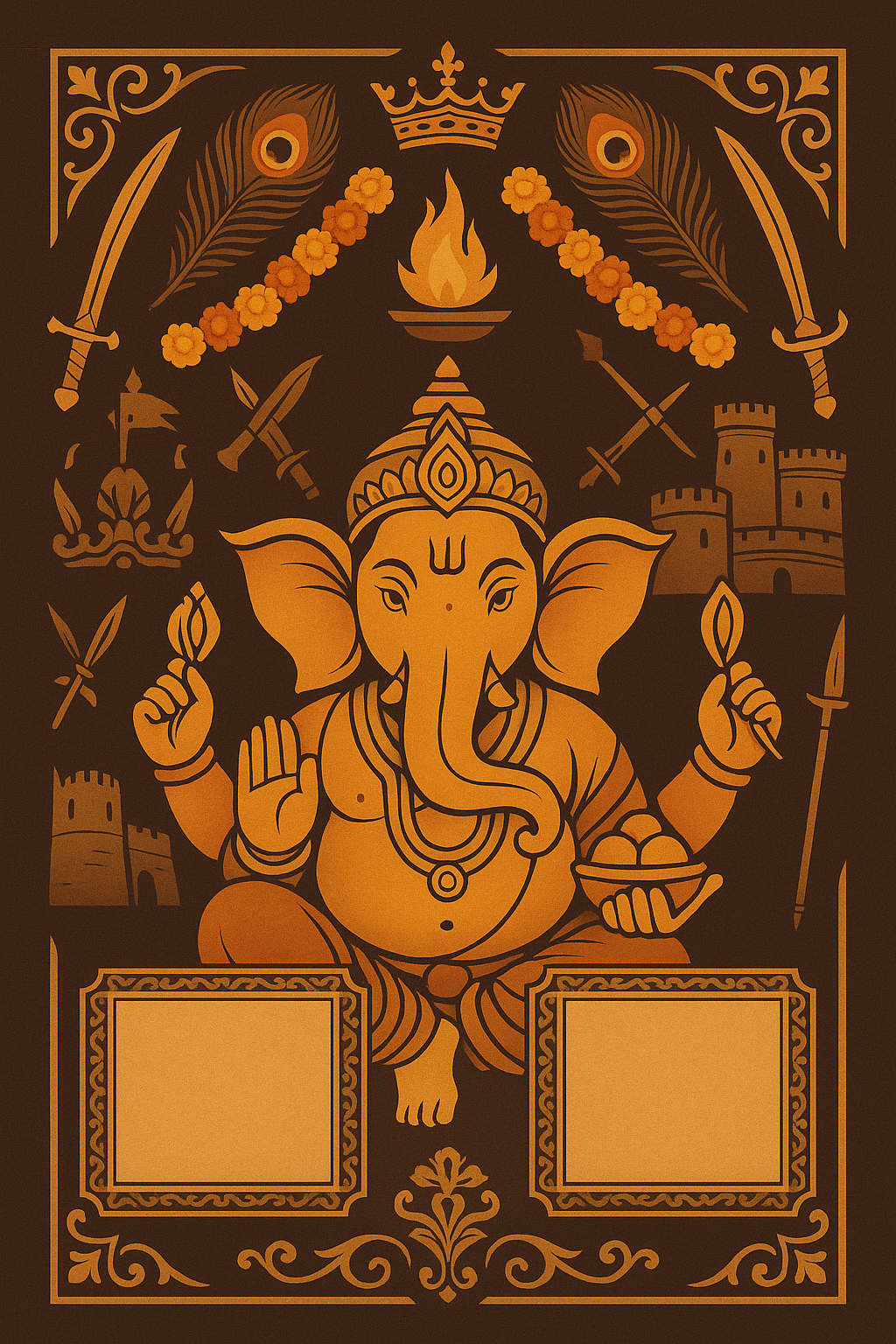 Ganesh Mandal ID Card Design Templates SVG (85x130mm) – Editable for CorelDRAW, Photoshop, Illustrator