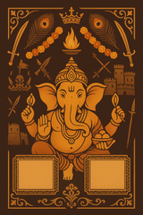 Ganesh Mandal ID Card Design Templates SVG (85x130mm) – Editable for CorelDRAW, Photoshop, Illustrator