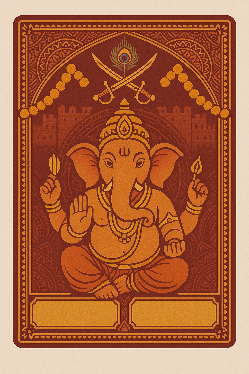 Ganesh Mandal ID Card Design Templates SVG (85x130mm) – Editable for CorelDRAW, Photoshop, Illustrator
