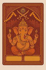 Ganesh Mandal ID Card Design Templates SVG (85x130mm) – Editable for CorelDRAW, Photoshop, Illustrator