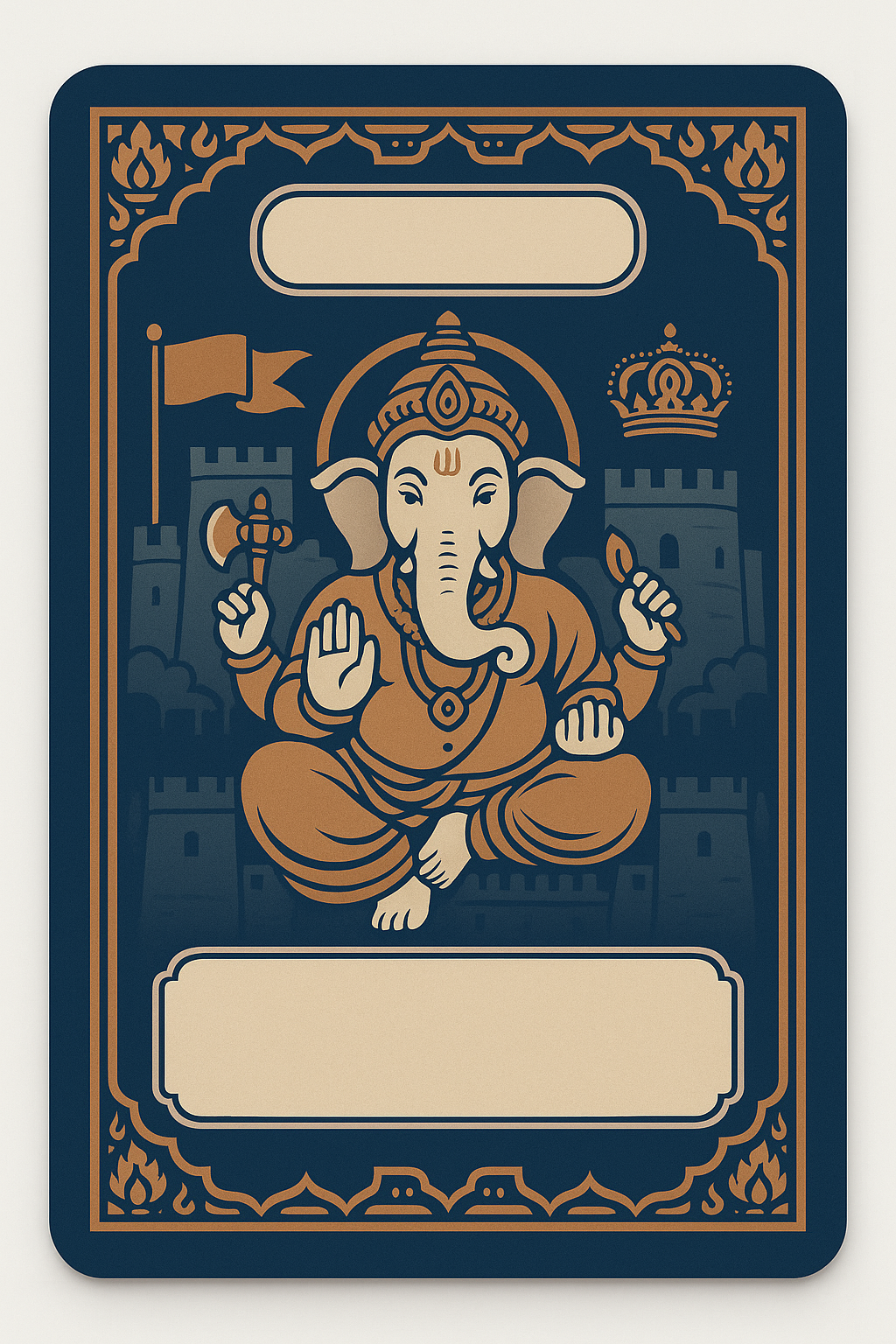 Ganesh Mandal ID Card Design Templates SVG (85x130mm) – Editable for CorelDRAW, Photoshop, Illustrator